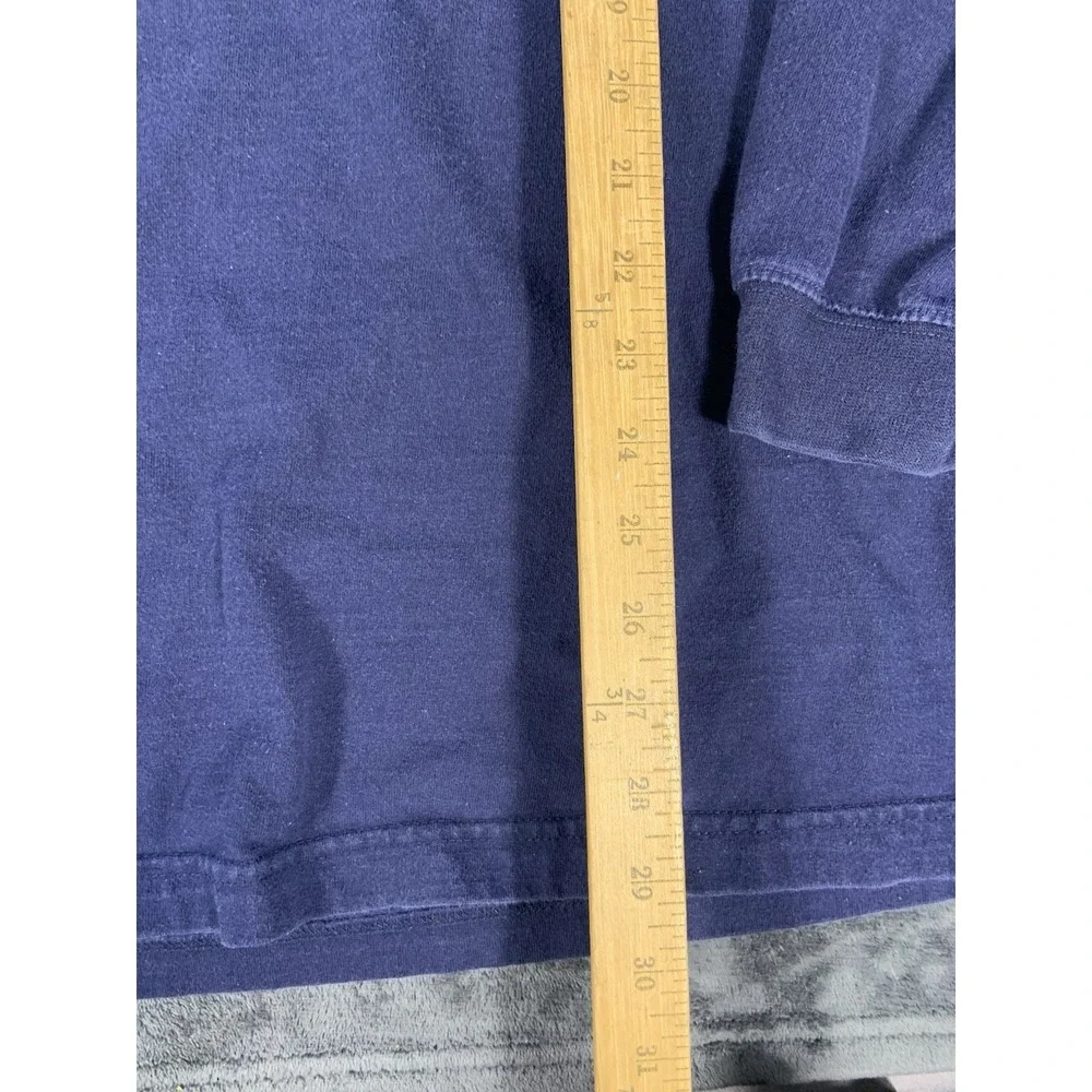 Vtg Chaps Ralph Lauren Rugby Navy Blue/White Long Sleeve Shirt Men's Size XL